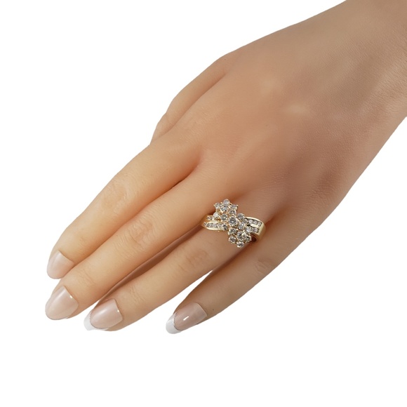 Vintage 14 Karat Yellow Gold and Diamond Cluster Ring Size 8.5 #13814 - Picture 7 of 8